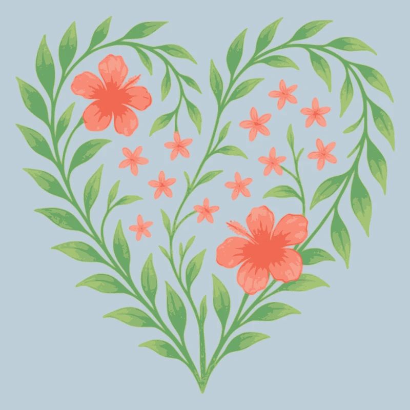 Coeur de fleur avec de délicates fleurs rouges
