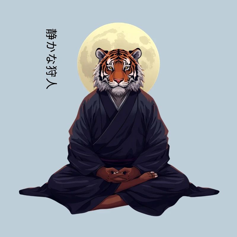 Tiger Monk – Sumi-e Zen Kunst Strength Within