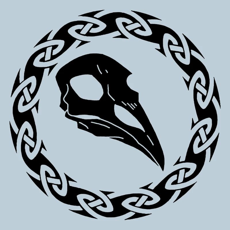 Crâne de corbeau viking noir
