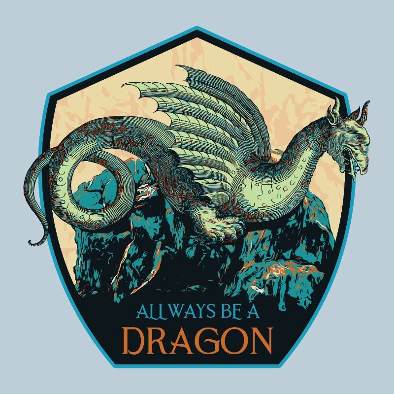 Mythical Dragon Crest and Magic Elements