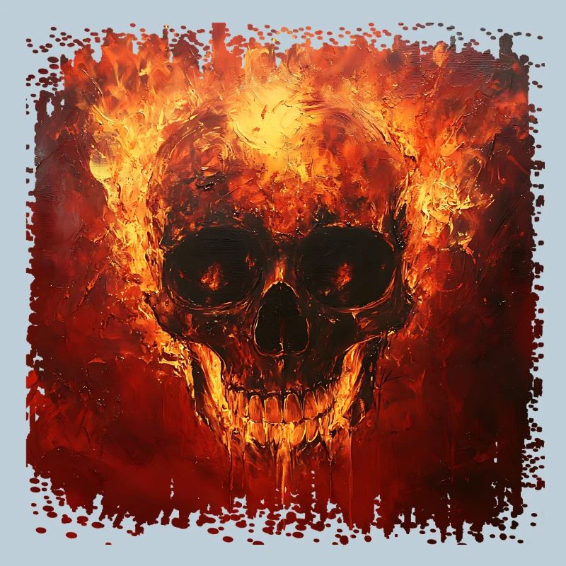 Fiery skull