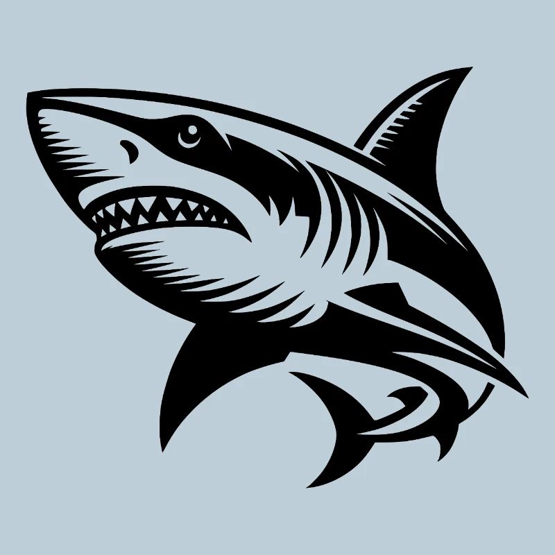 Big Ocean Shark Tattoo Diver Design