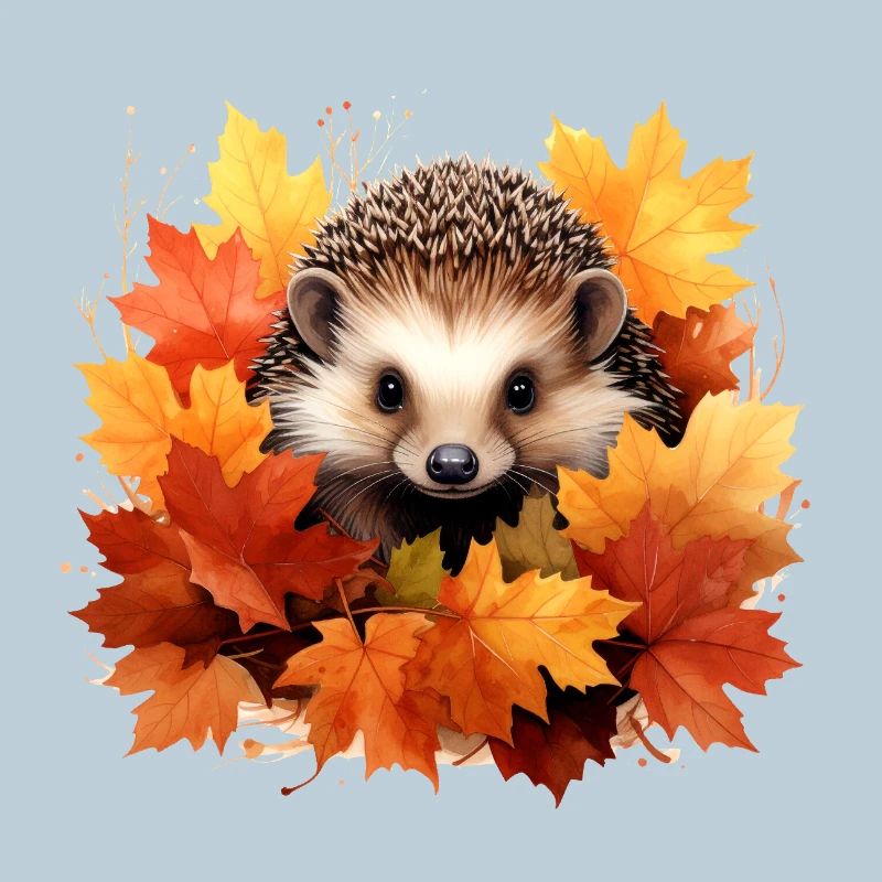 Hérisson d'automne dans les feuilles