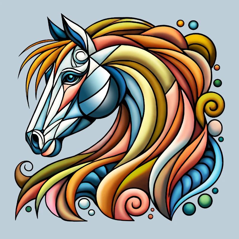 Bright geometric horse head