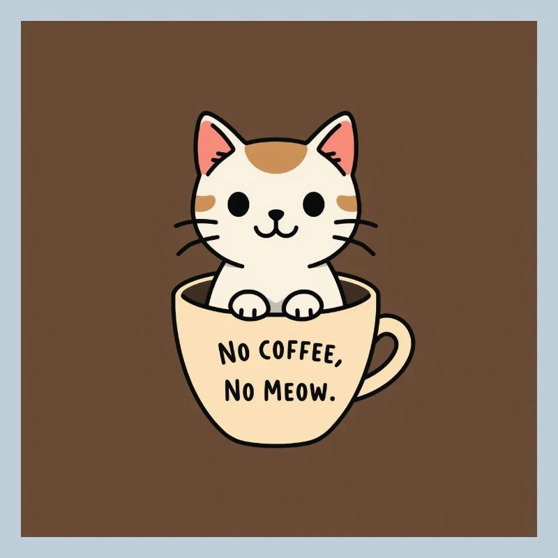 Katzenkaffee Spruch Design