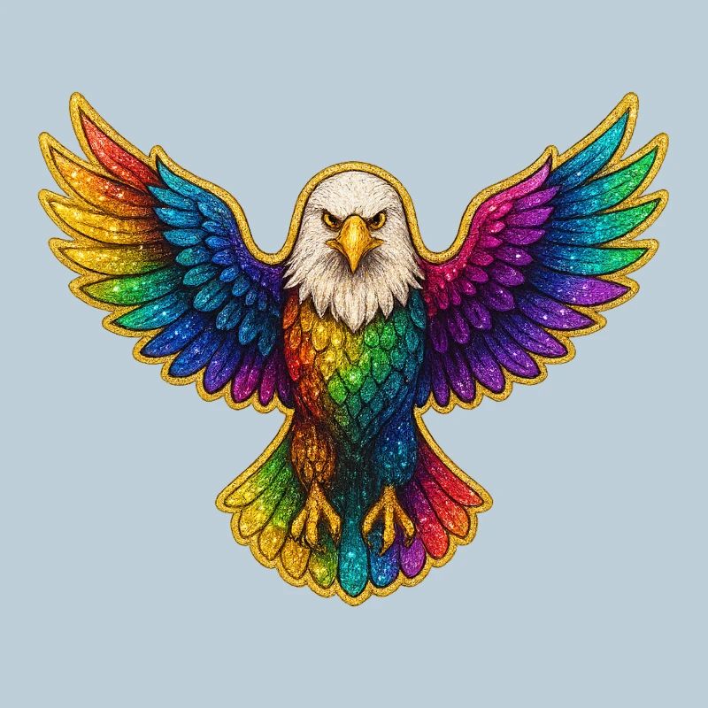 Rainbow Eagle Wing Art