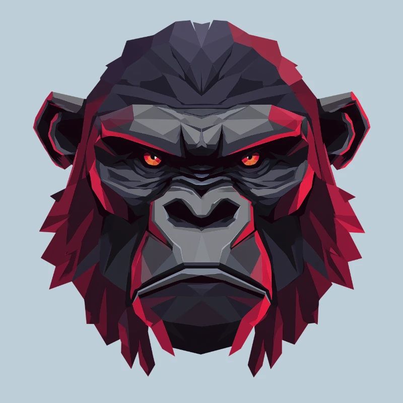 Geometric Gorilla Head