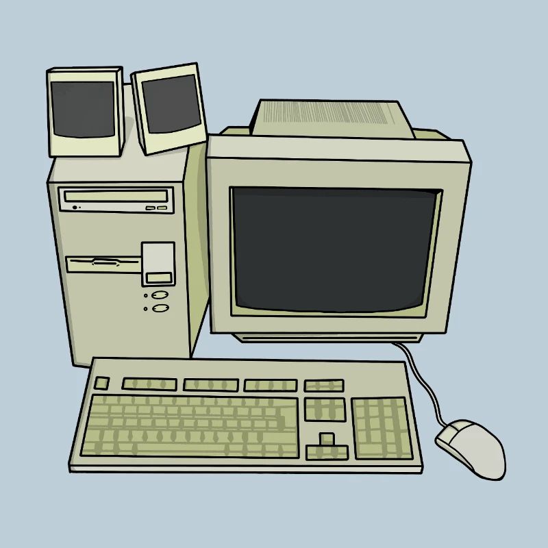 Retro Computer Desk Einrichtung