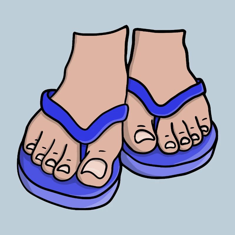 Blue Flip Flop Feet