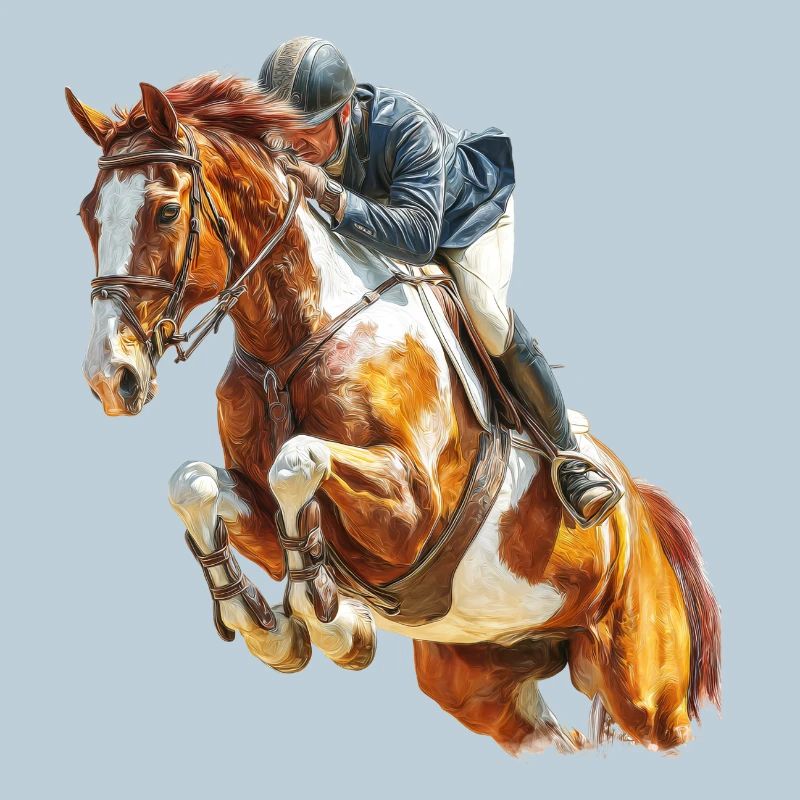 Cavalier au galop en saut