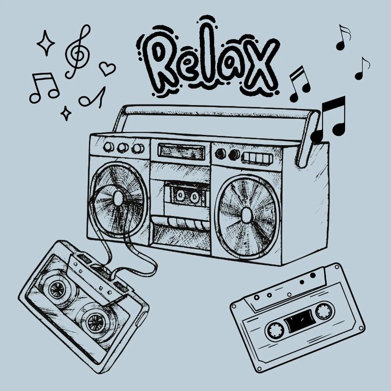 Té cassette rétro Boombox