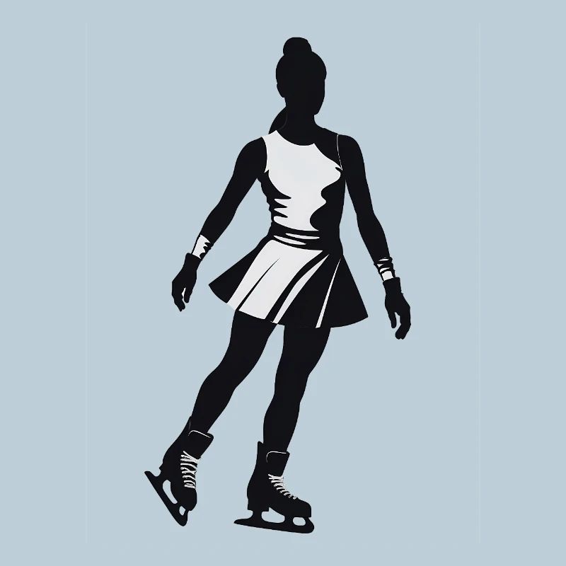 Eis Eiskunstläufer - Cooles Silhouette Logo