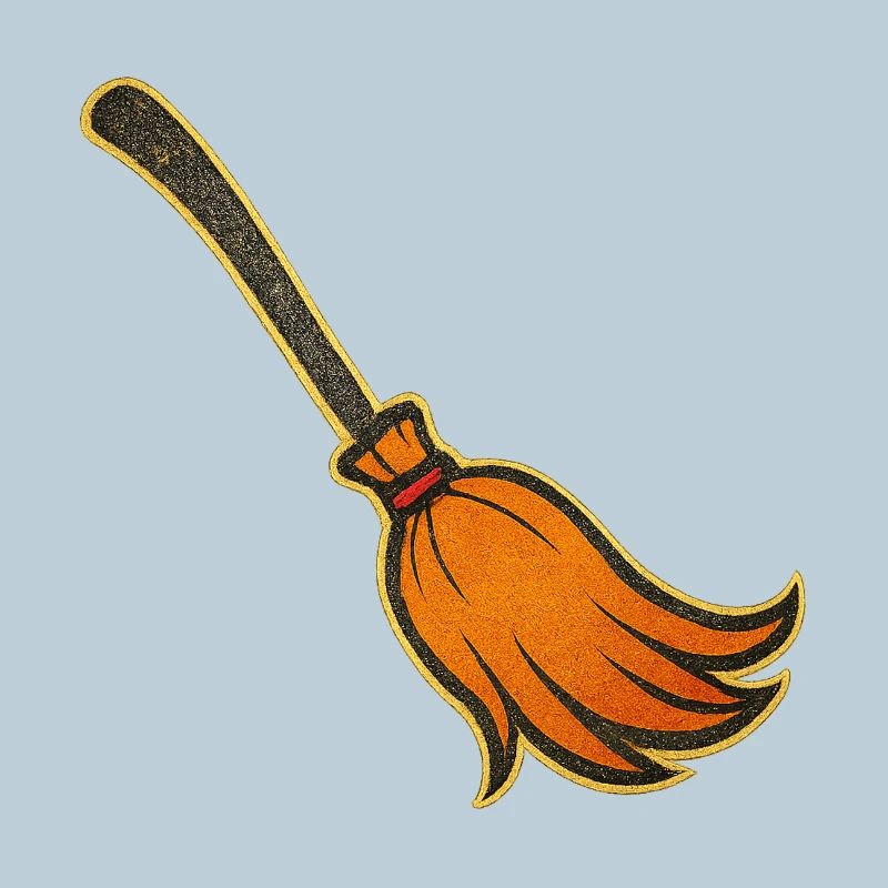 Magie du balai orange | Balais de sorcière pour Halloween