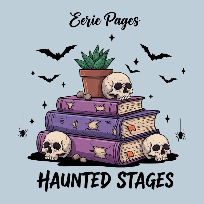 Haunted Stages Skull Books Artwork