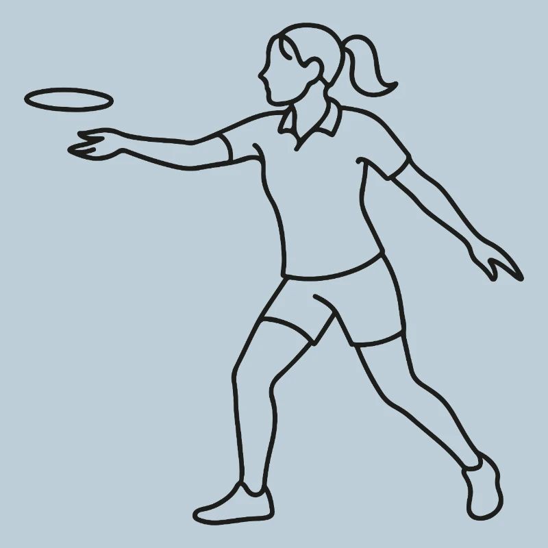 Disc Golf Player Sketch – Minimalist Motif