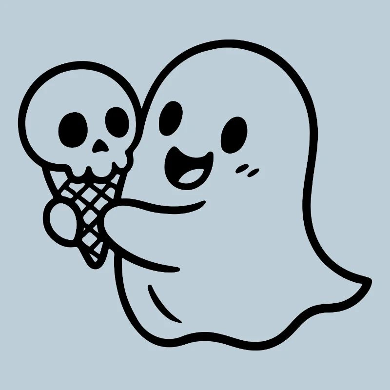 Fantôme avec crâne de crème glacée – Halloween adapté aux enfants