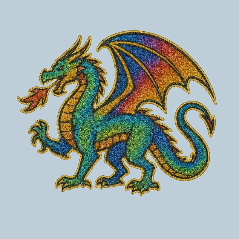 Regenbogen Drachenprint