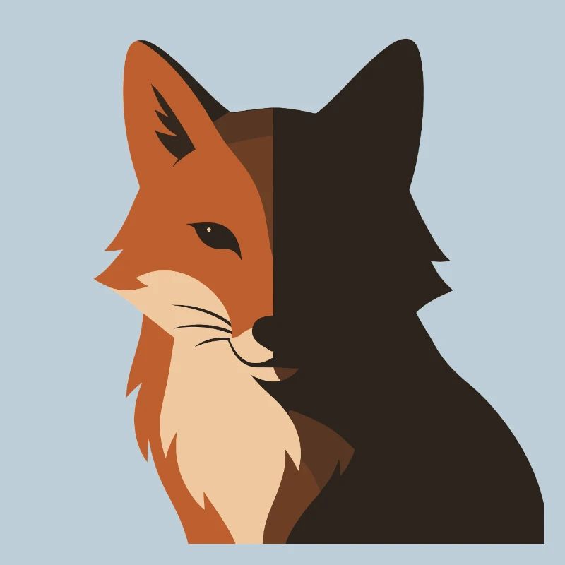 Red Fox Shadow Face Forest Nature Silhouette