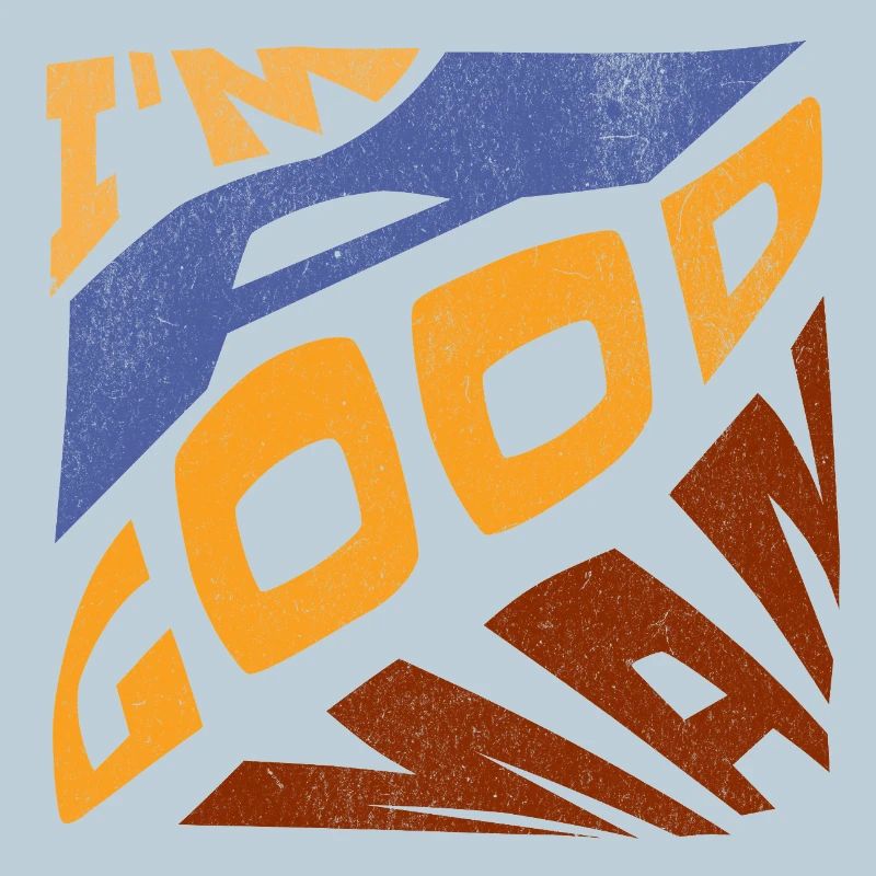 Pop rétro bleu orange I'm a good man