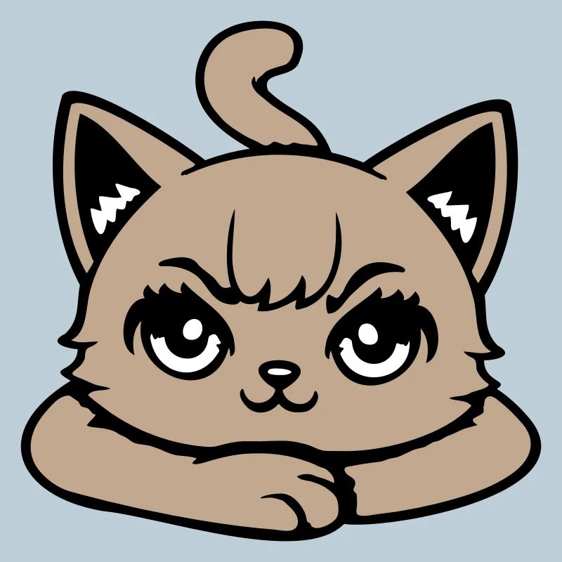 Katze Grimmig Böse Blick Verschränkte Pfoten Frech
