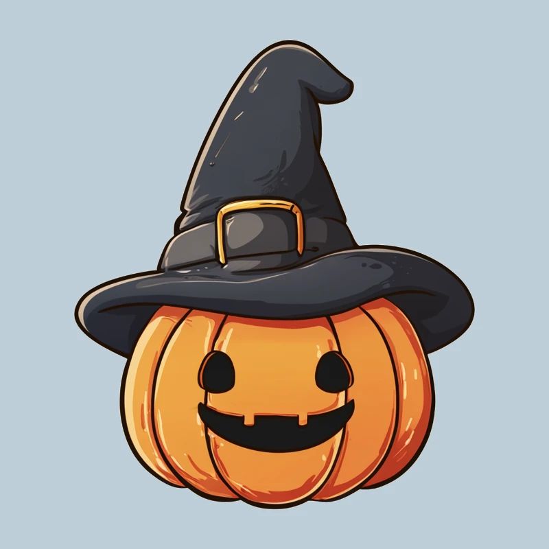 Pumpkin and witch hat