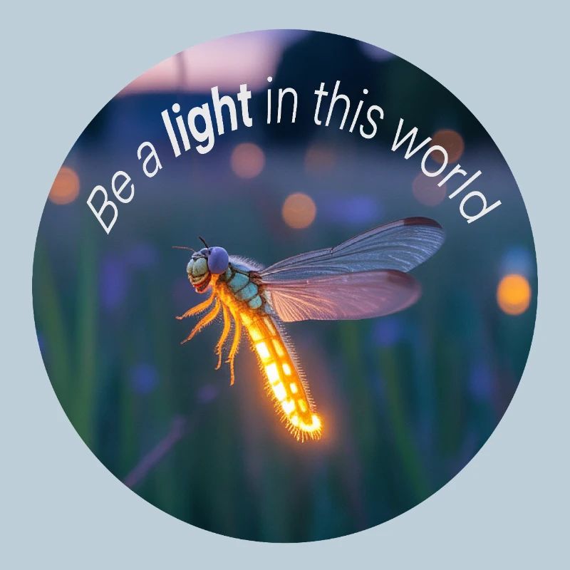Luciole lumineuse avec un message positif