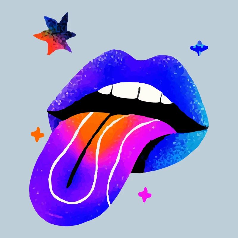 Neon Rainbow Lip Art