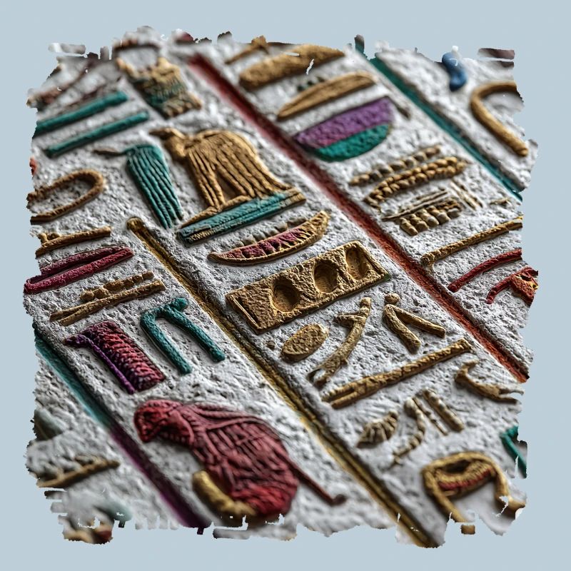 Colorful Egyptian Hieroglyphic Pattern