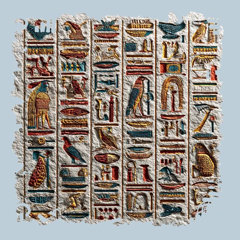 Hiéroglyphes égyptiens Relief en pierre