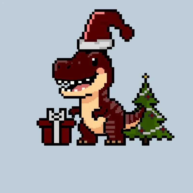 Pixel Dino Christmas Dino