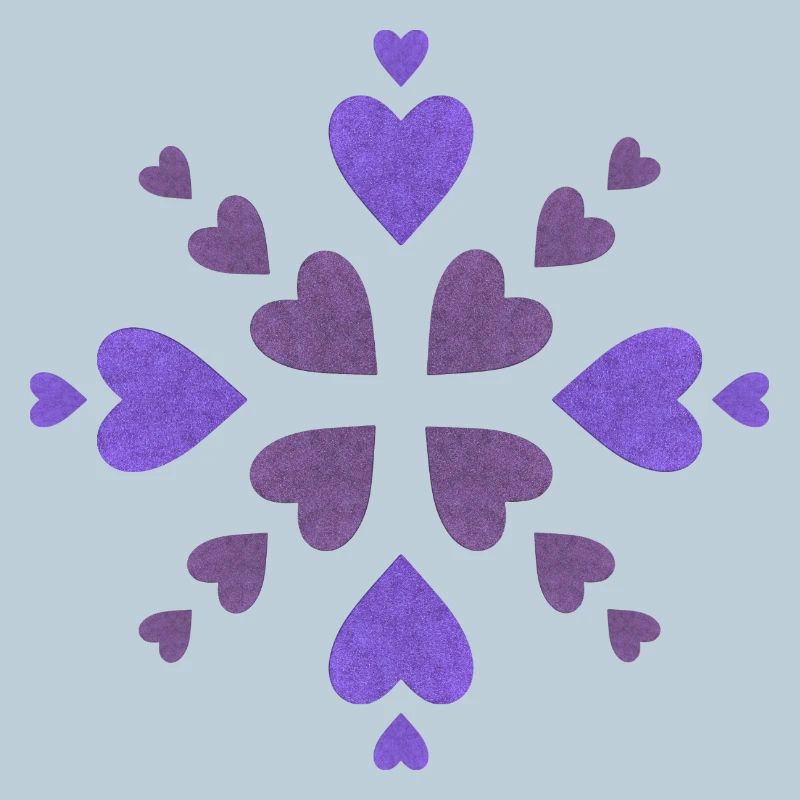 Cœurs violets en spirale
