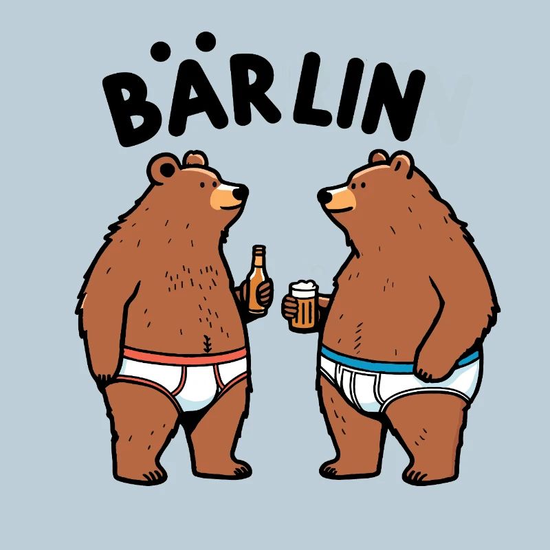 Bären Berlin Bärlin Bär Bier Party Unterhose Prost