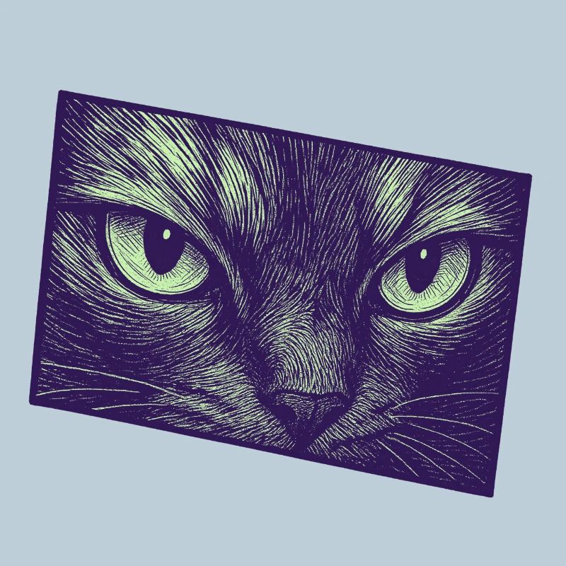 Neon Cat Gaze Art graphique moderne