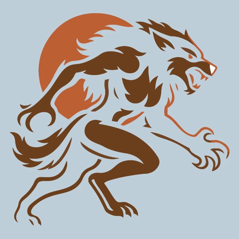 Brauner Wolf im Sturm