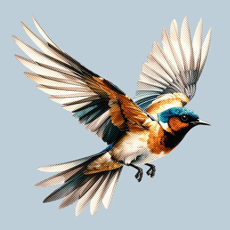 Oiseau volant vibrant Pop Art