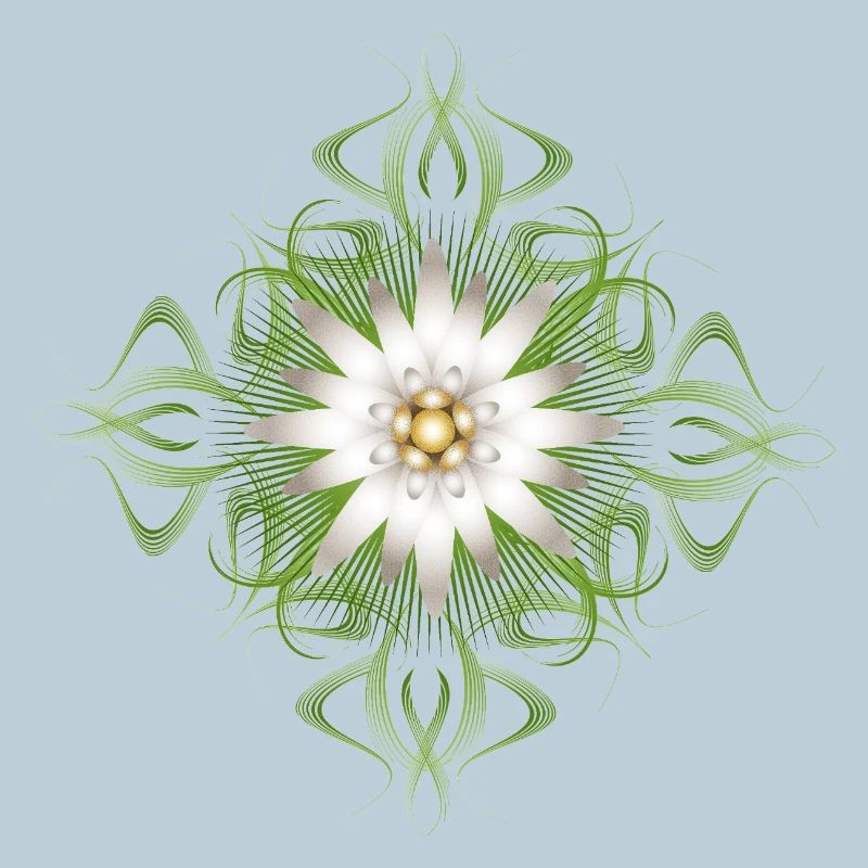 Edelweiß Blütenornament mit feinen Linien