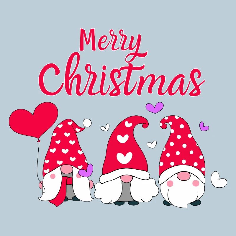 Mignons nains de Noël avec des cœurs