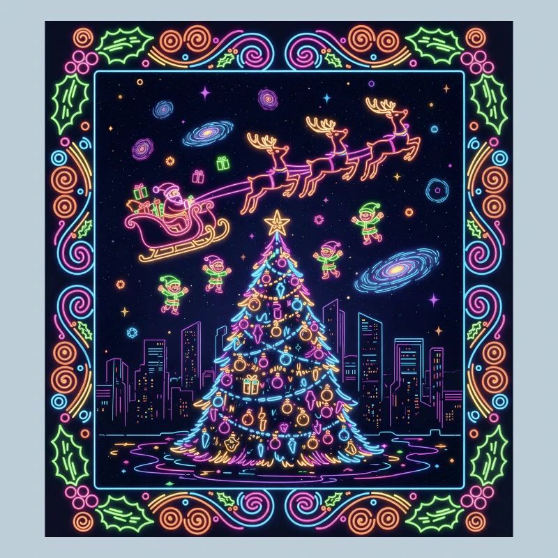 Magical Neon Christmas Night