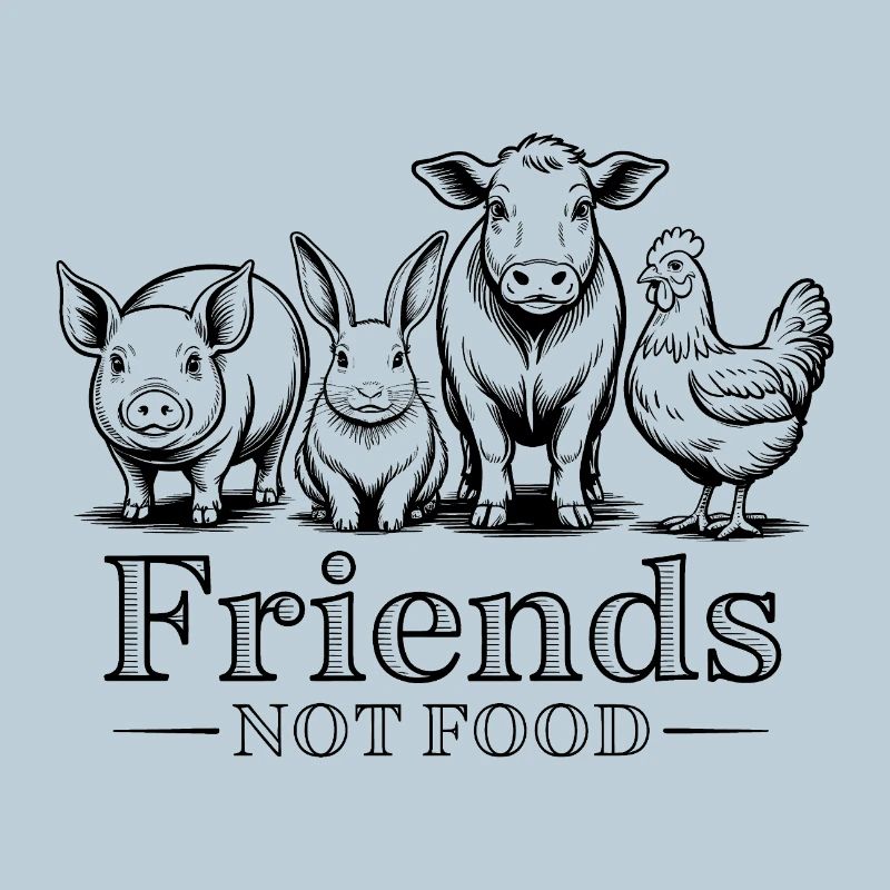 Amis pas nourriture - Logo du véganisme cool
