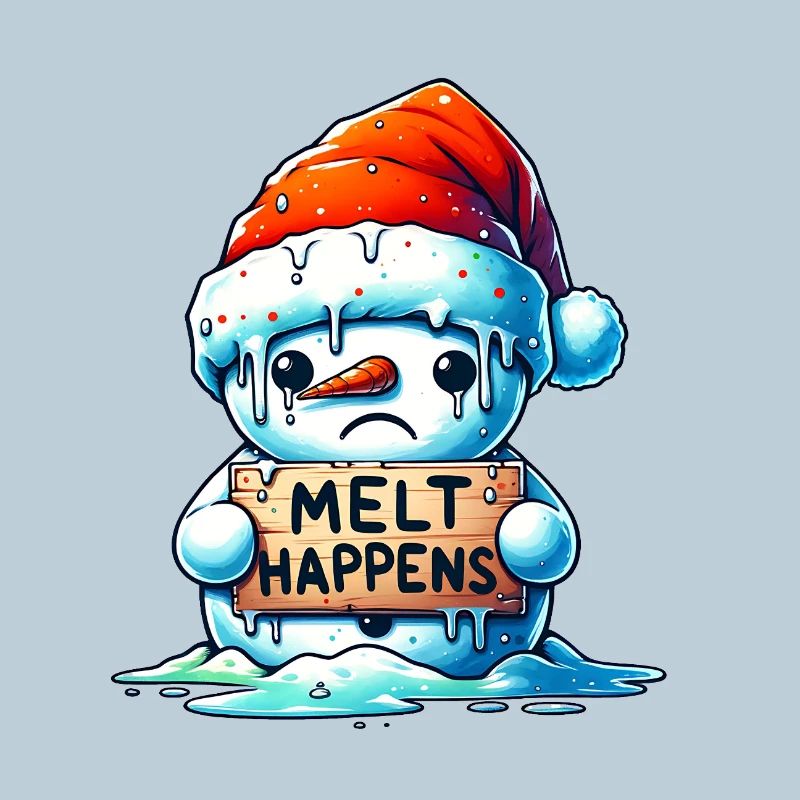 Melting snowman funny winter design