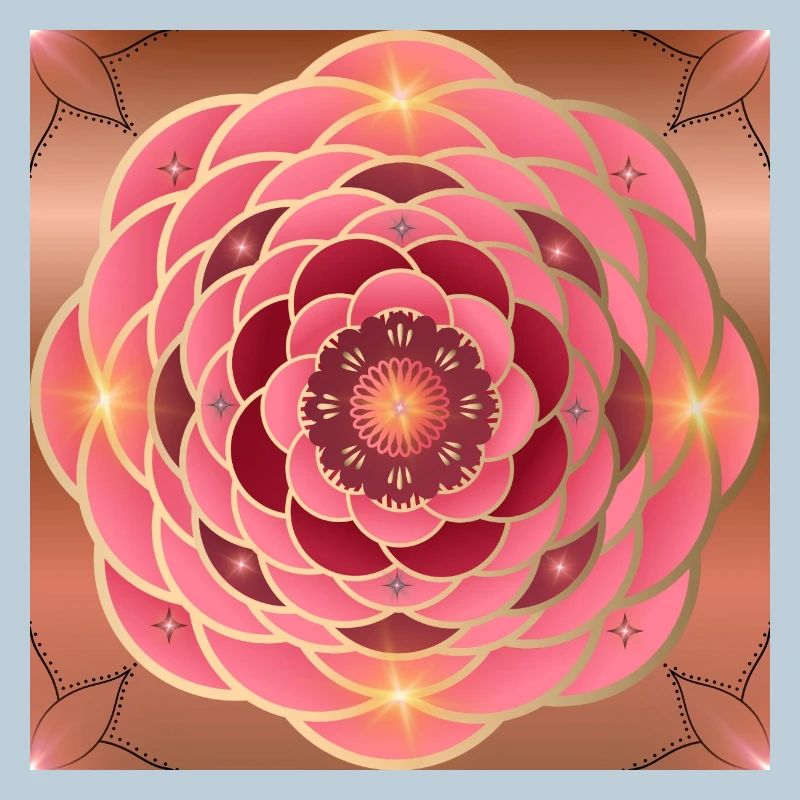 Mandalas rosé doré éclatant