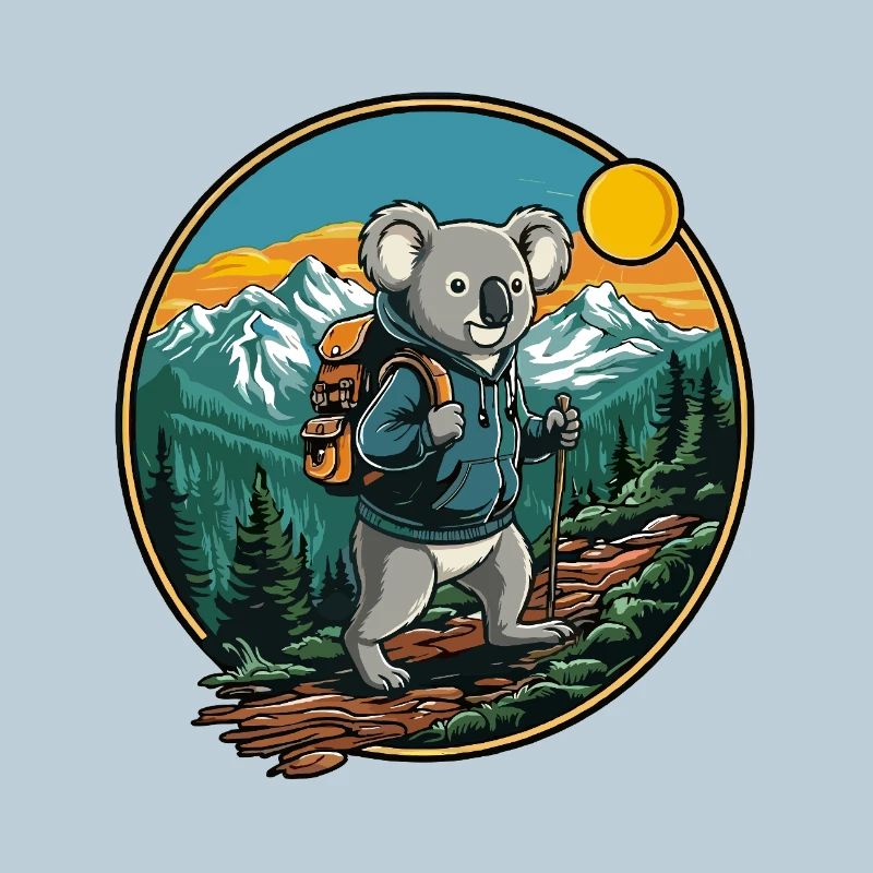 Camping de randonnée de Koala mignon
