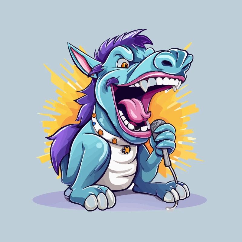 Singender Drache auf Bühne