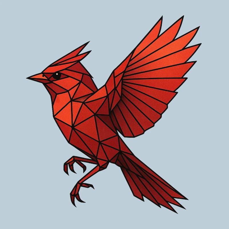 Geometrischer Roter Vogel