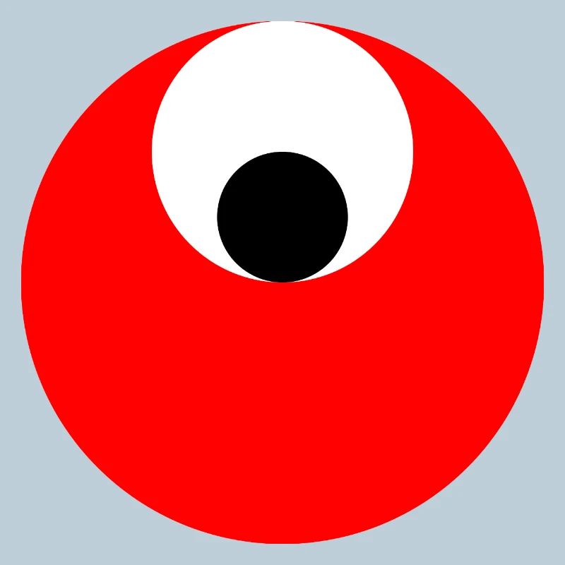 3 circles, red, white and black