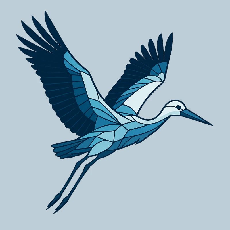 Blue Flugheron Line Art