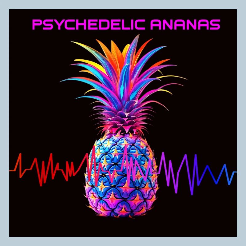 Imprimé néon psychédélique d’ananas