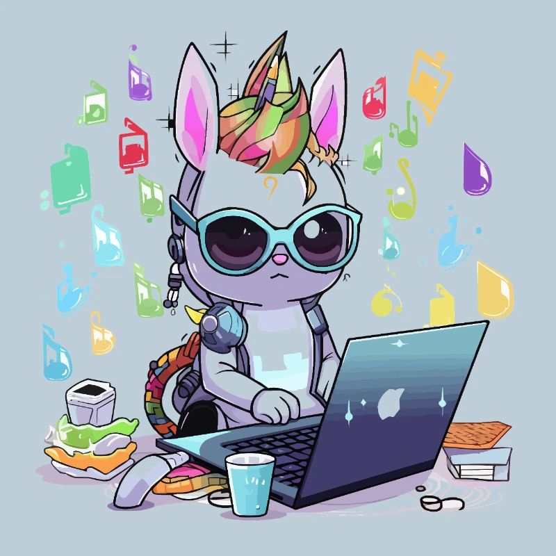 Unicorn tech gamer in creative studio