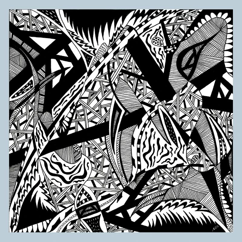 Schwarz-Weiß abstraktes Design Nr. 4