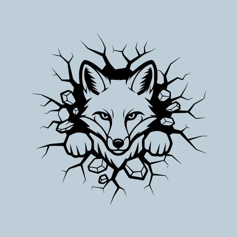 Fuchs Wanddurchbruch Illustration